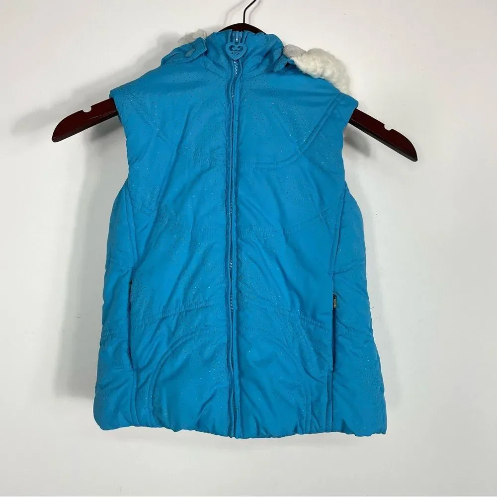 The Children's Place Sparkly Blue Puffer Vest Size M 7/8